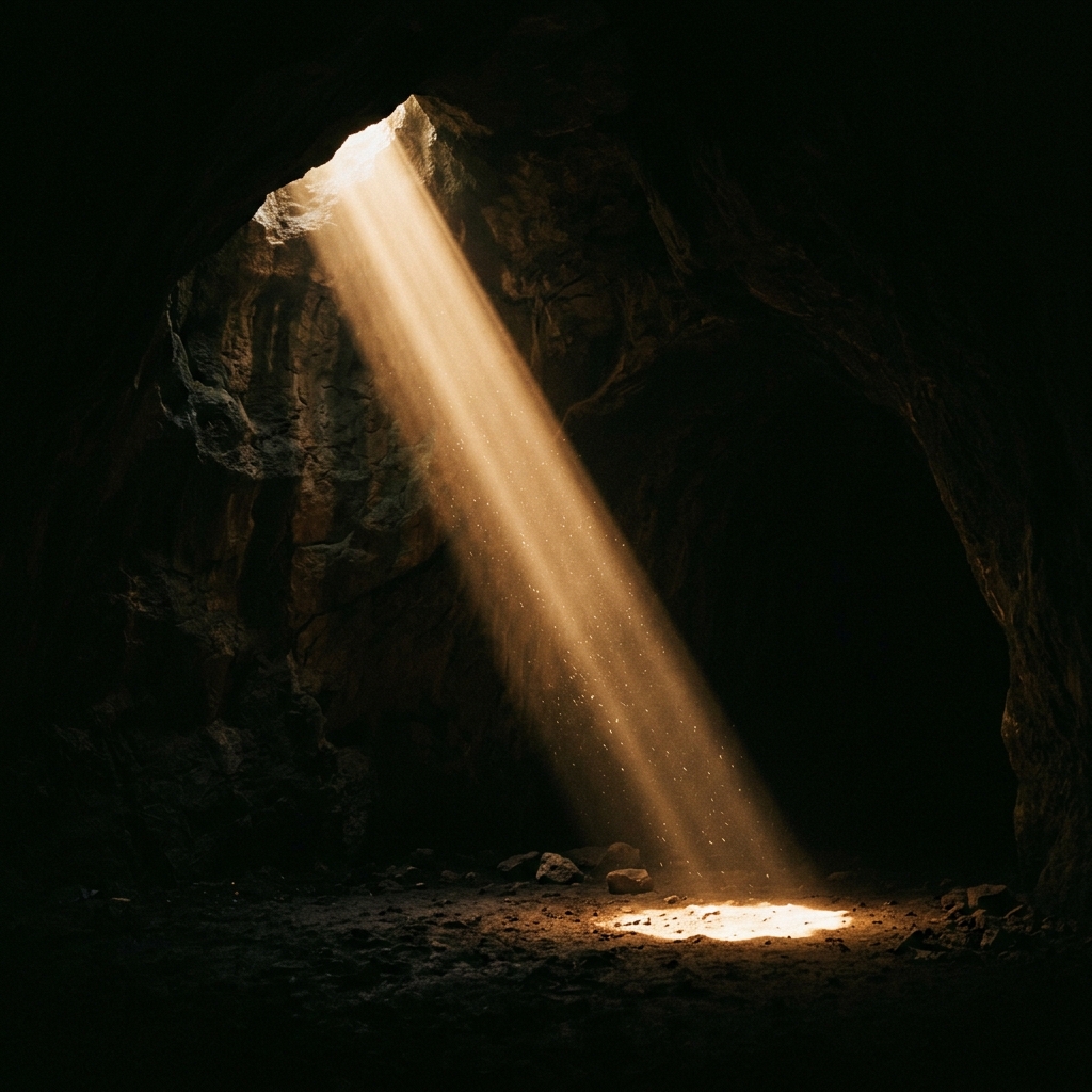 Rayo de luz en la oscuridad