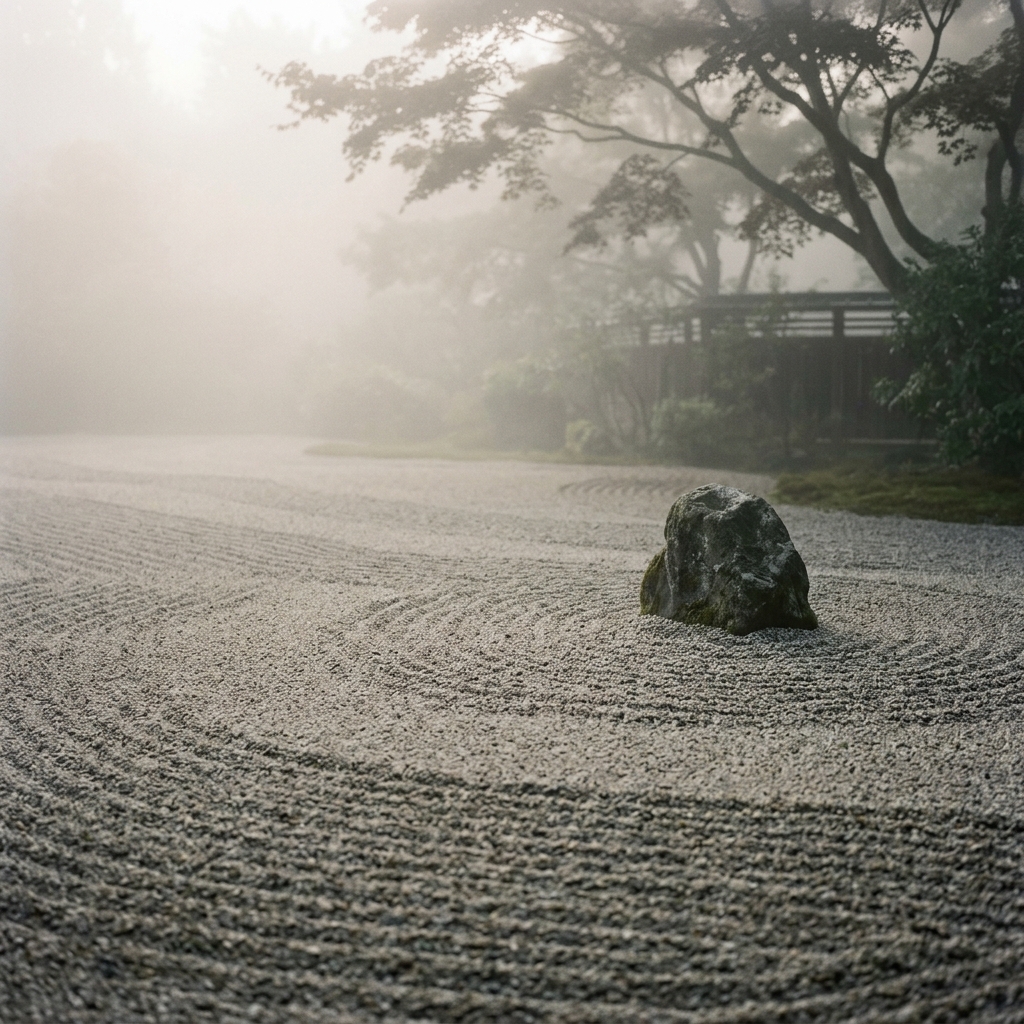 JardÃ­n zen en la niebla